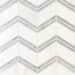 MSI Bianco Dolomite Chevron Marble Polished Mosaic SMOT-BIANDOL-CHEP